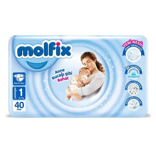Molfix Baby Diaper Belt - 1 Newborn - 2 to 5Kg - 40pcs
